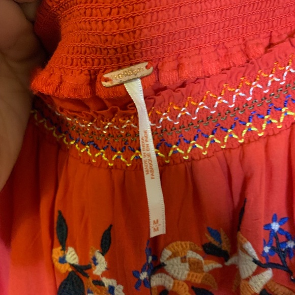 Free People red off the shoulder mini dress - Picture 6 of 7